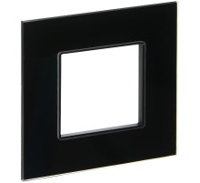 SKANDY Рамка 1-местная SK-F21Bl стекло черный   SK-M12-G-K02  IEK
