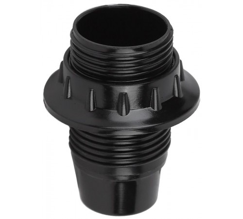 Патрон Е14 с кольцом, бакелит, черный  Б0043686  ЭРА