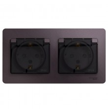 Glossa Сиреневый туман Розетка 2-ая с з/к,со шторками (в сборе), IP44  GSL001447  SE