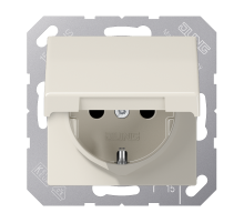 Штепсельная розетка SCHUKO 16A 250V~ с крышкой и защитой от детей; слоновая кость  AS1520BFKIKL  Jung