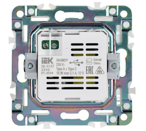 SKANDY Розетка USB A+C 18Вт SK-R13T титан   SK-U22-018-K48  IEK