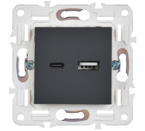 SKANDY Розетка USB A+C 18Вт SK-R13T титан   SK-U22-018-K48  IEK