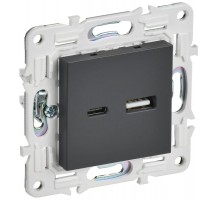 SKANDY Розетка USB A+C 18Вт SK-R13T титан   SK-U22-018-K48  IEK