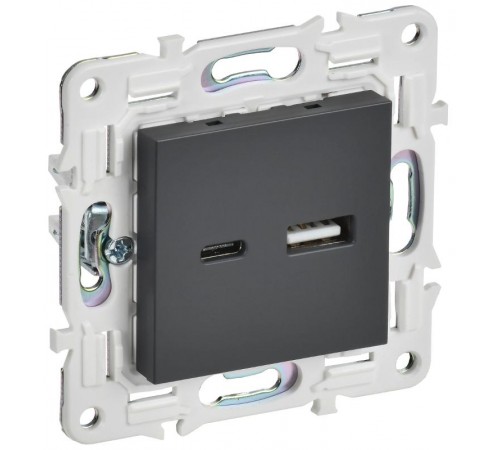 SKANDY Розетка USB A+C 18Вт SK-R13T титан   SK-U22-018-K48  IEK