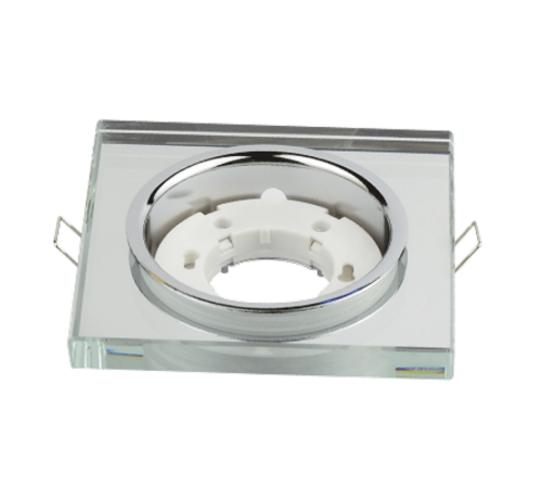 Светильник встраиваемый GX53R-glass SMR под лампу GX53 КВАДРАТ СТЕКЛО 230B зеркальный  4690612014128  IN HOME