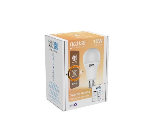 Лампа Светодиодная Smart Home DIM E27 A60 10 Вт 2700К 1/10/40  1070112  Gauss