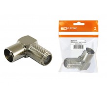 Переходник гнездо F - штекер TV угловой, инд. упаковка   SQ1809-0013  TDM