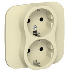 FLITE Розетка 2-ая с заземлением без шторок 16А РС12-0-А-ФлН навахо  FI-R21A-16-K87  IEK