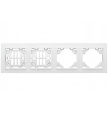 Минск Рамка 4-местная горизонтальная белая EKF  Basic  ERM-G-304-10  EKF