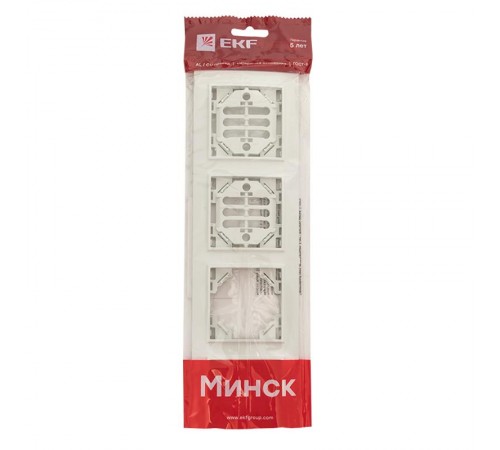 Минск Рамка 4-местная горизонтальная белая EKF  Basic  ERM-G-304-10  EKF