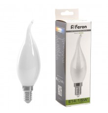 Лампа светодиодная, (15W) 230V E14 4000K матовая, LB-718  38262  FERON