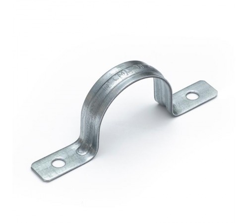 Скоба металлическая двухлапковая усиленная противопожарная СМДУ d38-40 мм отв. d 6,5 мм (50 шт/уп) Промрукав  PR13.02441  Промрукав