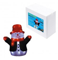 Фигура светодиодная  "Снеговик"  ULD-M2730-024/STA WHITE IP20 SNOWMAN  24 диода, 27*17*30 см, белый, IP20.  09557  Uniel