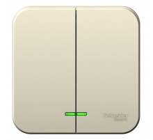 Blanca Молочный О/У с изолирующей пластиной Выключатель 2-клавишный с подсветкой 10А, 250B  BLNVA105112  SE