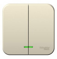 Blanca Молочный О/У с изолирующей пластиной Выключатель 2-клавишный с подсветкой 10А, 250B  BLNVA105112  SE