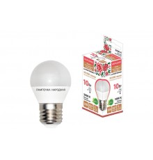 Лампа светодиодная FG45-10 Вт-230 В-3000 К-E27 Народная  SQ0340-1605  TDM