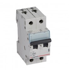 Выключатель автоматический двухполюсный TX3 6000 40А B 10кА  403878  Legrand