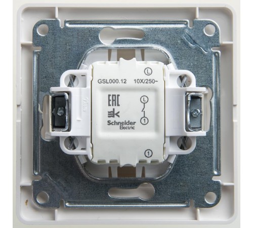 Glossa Перламутр Выключатель 1-клавишный, сх.1, 10АХ (в сборе)  GSL000612  SE