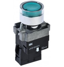 Кнопка LA167-BW3371 d=22мм RC 1з с подсвет. зеленая  BBT20-BW3371-1-12-67-K06  IEK