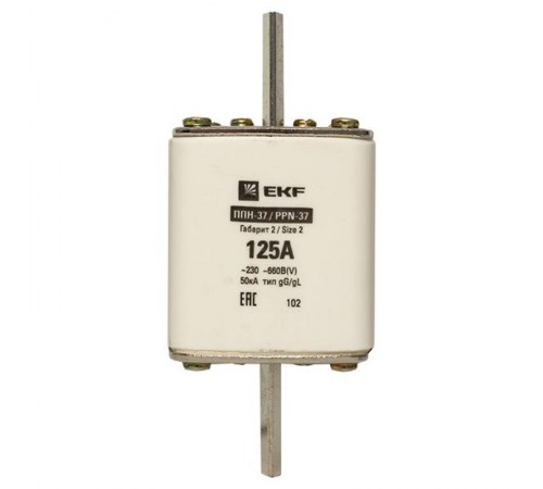 Плавкая вставка ППН-37 400/125А габарит 2  fus-37/400/125  EKF