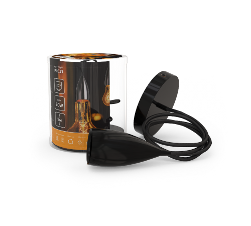 Светильник подвесной шнур под лампу Decor PL031 черный E27, 1 м, 1/40  PL031  Gauss