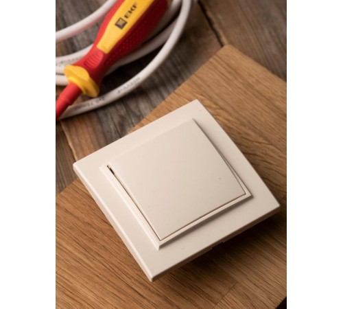 Минск Кнопка нажимная  СП, 10А, бежевая EKFERV10-028-20EKF