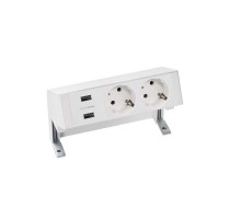Настольный x3 розеточный блок, 2x2P+E, 2xUSB з/у, белый, S400  42322000-130  Simon