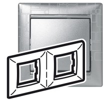 Valena Алюминий модерн Рамка 2-ая гориз  770342  Legrand