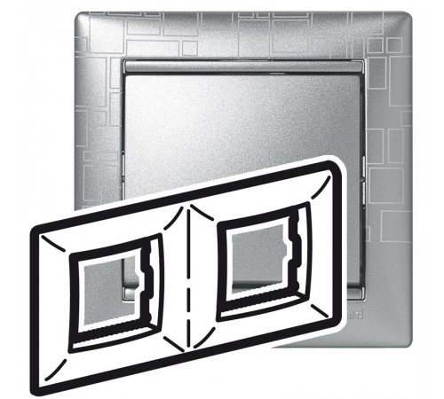 Valena Алюминий модерн Рамка 2-ая гориз  770342  Legrand