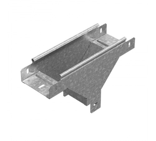 Ответвитель Т-образный вертикальный к лотку 100х100, толщ. 1,0 мм, Сендзимир цинк, 080211  ОТВ-100х100-1,0-СЦ   Ostec