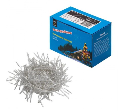 Гирлянда светодиодная с контоллером Фейерверк  ULD-S0600-400/DTA WARM WHITE IP20 FIRECRACKER   6м 400 диодов 3000К шнур прозр  UL-00005480  Uniel