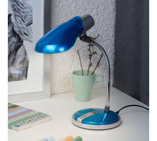Светильник настольный на основании NE-301 15Вт КЛЛ Е27 синий  C0044900  ЭРА