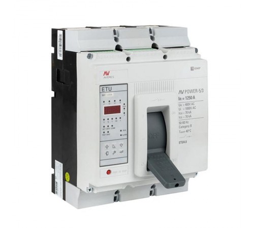 Выключатель автоматический AV POWER-5/3 1250А 70kA ETU4.0 AVERES  mccb-53-1250M-4.0-av  EKF