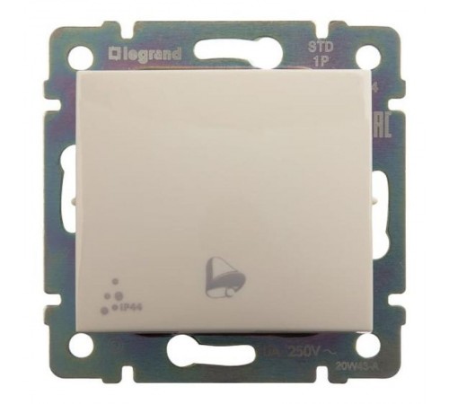 Valena Сл. кость Выключатель кнопочный 1-клавишный с символом "звонок" IP44  774199  Legrand