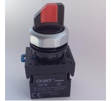 Переключатель без подсветки NP8-11X/21, 2 положения с фиксацией, красная 1НО+1НЗ IP65 (R)  667133  CHINT