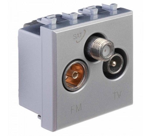 Розетка TV-FM-SAT модульная, "Avanti", "Закаленная сталь", 2 модуля  4404532  DKC