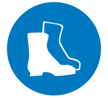 Знак M 05 "Работать в защитной обуви" ф200 мм, пластик ГОСТ Р 12.4.026-2001  pn-m-05  EKF