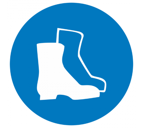 Знак M 05 "Работать в защитной обуви" ф200 мм, пластик ГОСТ Р 12.4.026-2001  pn-m-05  EKF