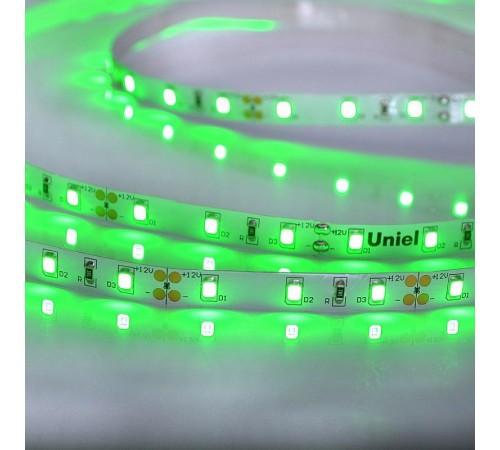 Лента светодиодная зеленый свет ULS-M11-2835-60LED/m-8mm-IP20-DC12V-4,8W/m-5M-GREEN PROFI  UL-00004360  Uniel
