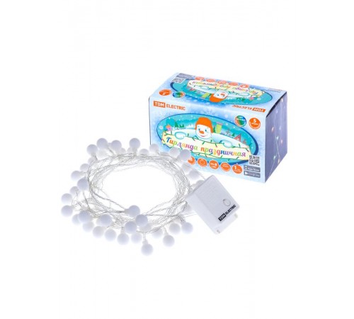Гирлянда светодиодная "Шарики" 50LED, 5м, 8 режимов, многоцвет., прозр. шнур, 250 В,  SQ0361-0046  TDM ELECTRIC
