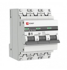 Выключатель автоматический трехполюсный 3P 1А (B) 4,5кА ВА 47-63 PROxima  mcb4763-3-01B-pro  EKF (замена - M634301B)