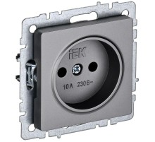 BRITE Розетка без заземления без шторок10А РС10-1-0-БрС сталь  BR-R10-10-K46  IEK
