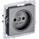 BRITE Розетка без заземления без шторок10А РС10-1-0-БрС сталь  BR-R10-10-K46  IEK