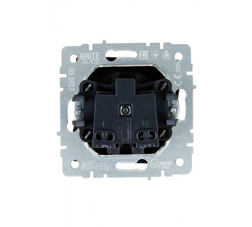 BRITE Розетка без заземления без шторок10А РС10-1-0-БрС сталь  BR-R10-10-K46  IEK