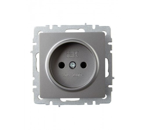 BRITE Розетка без заземления без шторок10А РС10-1-0-БрС сталь  BR-R10-10-K46  IEK
