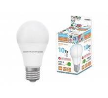 Лампа светодиодная НЛ-LED-A55-10 Вт-230 В-6500 К-Е27, (55х98 мм), Народная  SQ0340-1510  TDM