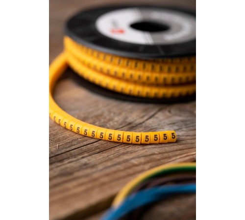 Маркер-кабельный 2,5кв.мм "5" (1000шт.) (ЕС-1) EKF PROxima  plc-KM-2.5-5  EKF