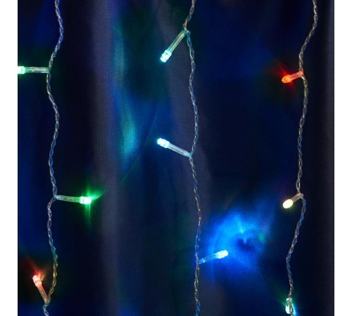 Гирлянда - занавес 230V 160 LED 1,5*1,5м, мультиколор плавная смена цветов, IP44 , сетевой шнур 3м в комплекте, CL18  48172  FERON