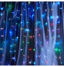 Гирлянда - занавес 230V 160 LED 1,5*1,5м, мультиколор плавная смена цветов, IP44 , сетевой шнур 3м в комплекте, CL18  48172  FERON