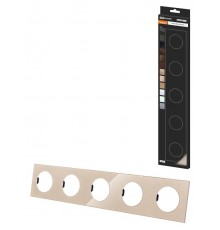 Рамка пятипостовая постовая шампань, стекло, "Байкал"   SQ1819-0506  TDM